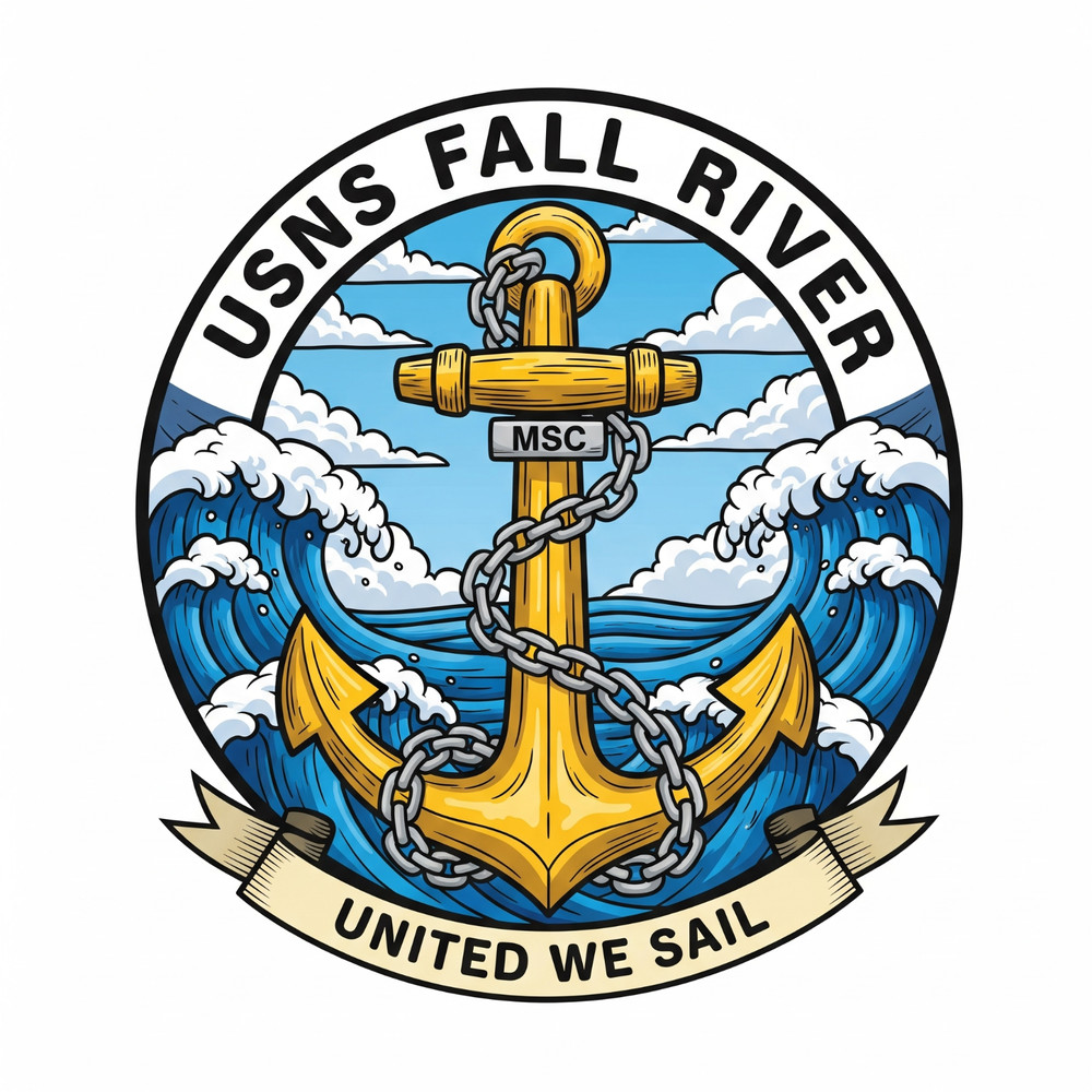 USNS Fall River Decal - Military Sealift Command Decal - 4" Sailor Decal