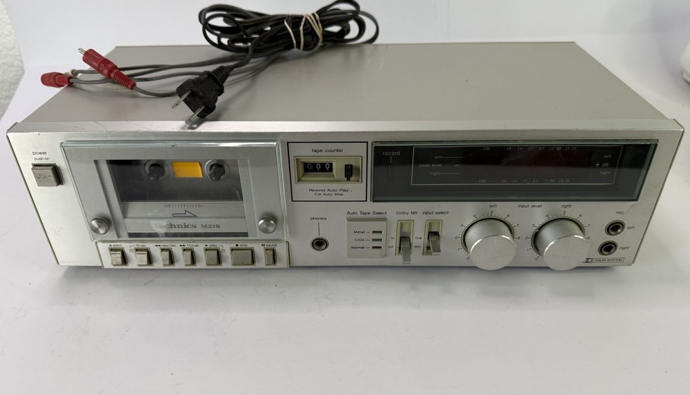 Technics RS-M218 Stereo Cassette Deck Player Recorder Silver Japan Vintage