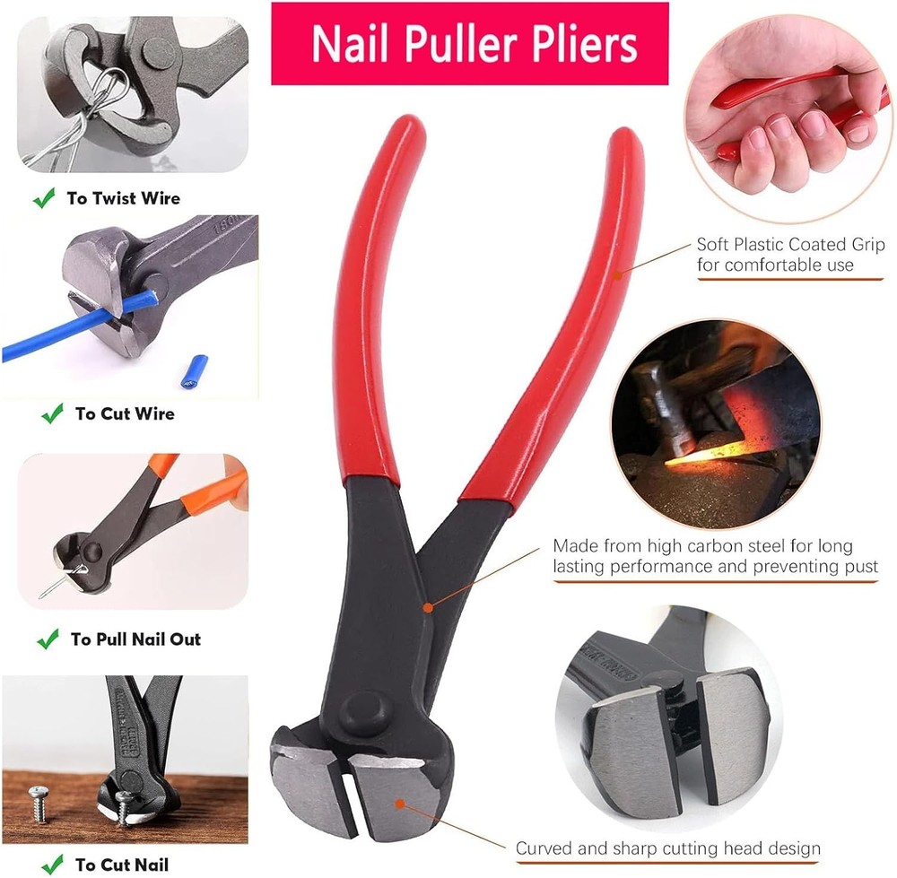 Upholstery Staple Remover Tack Puller Nail Remover Tool Set Nail Puller Plier, S