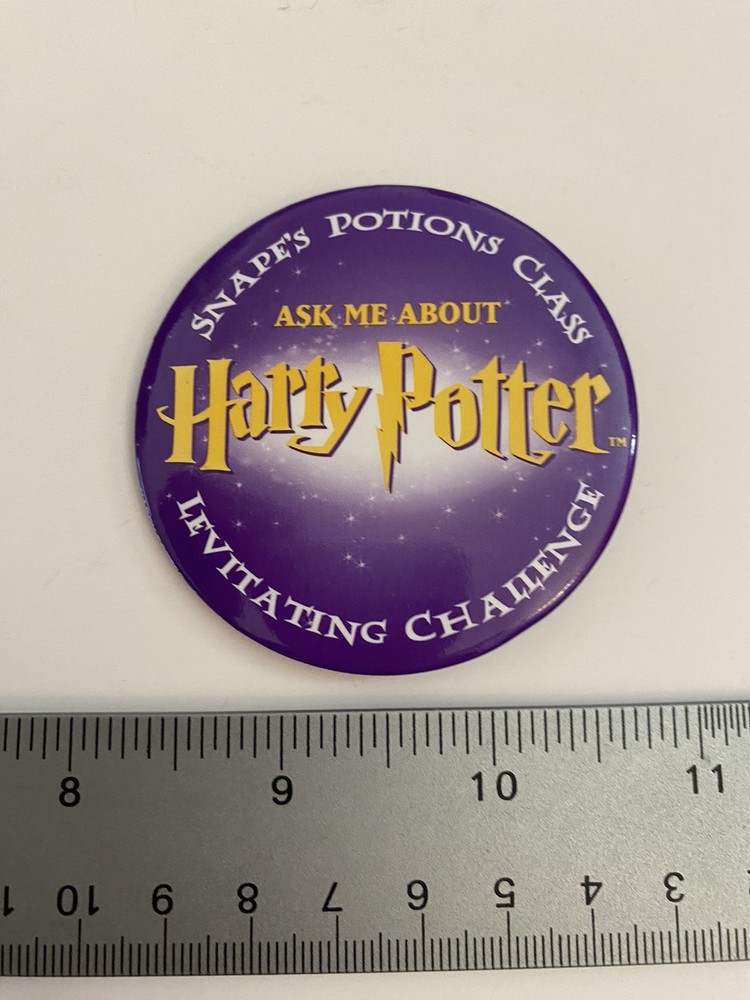 Ask Me About Harry Potter Levitating Challenge Pin Back Button P90