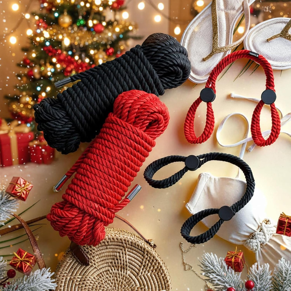 4 Pcs Valentine Craft Rope Kit - Includes 2 Bundles Soft Silk Cords & 2 Adjustab