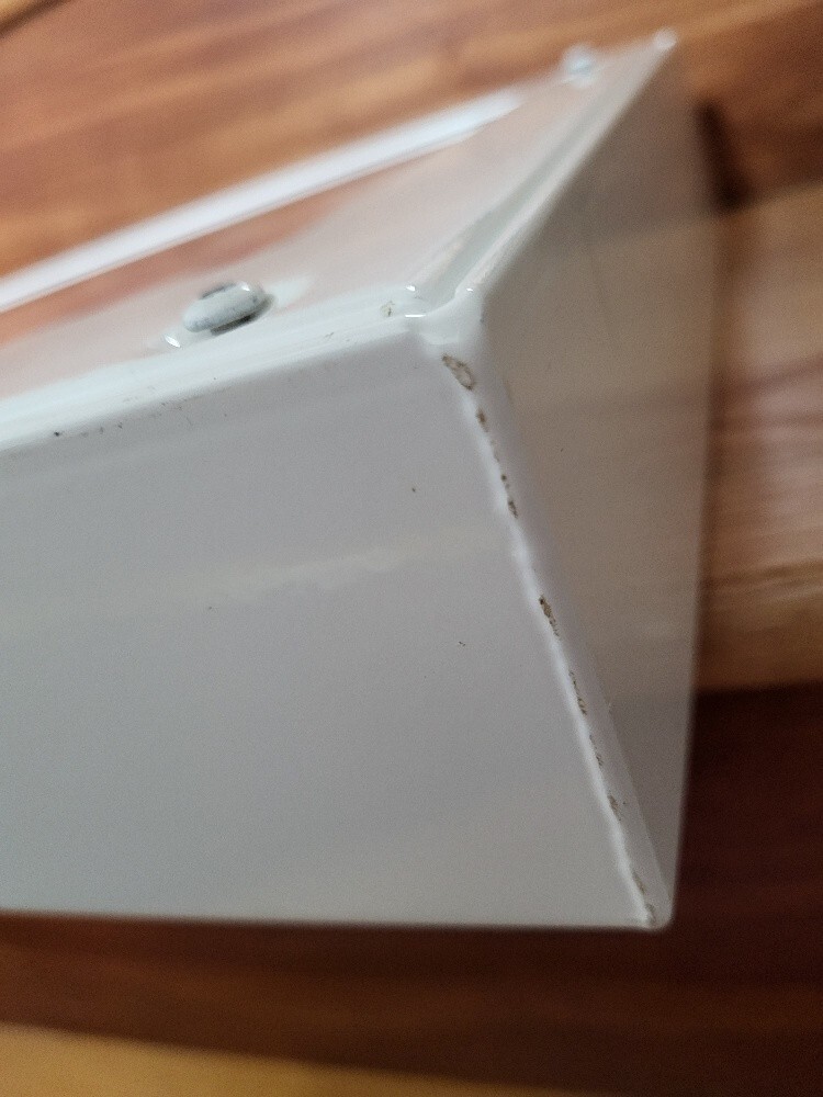 Kenall Exit Light Metal Box Wired "Correctional" White w/ Red Letters Untested