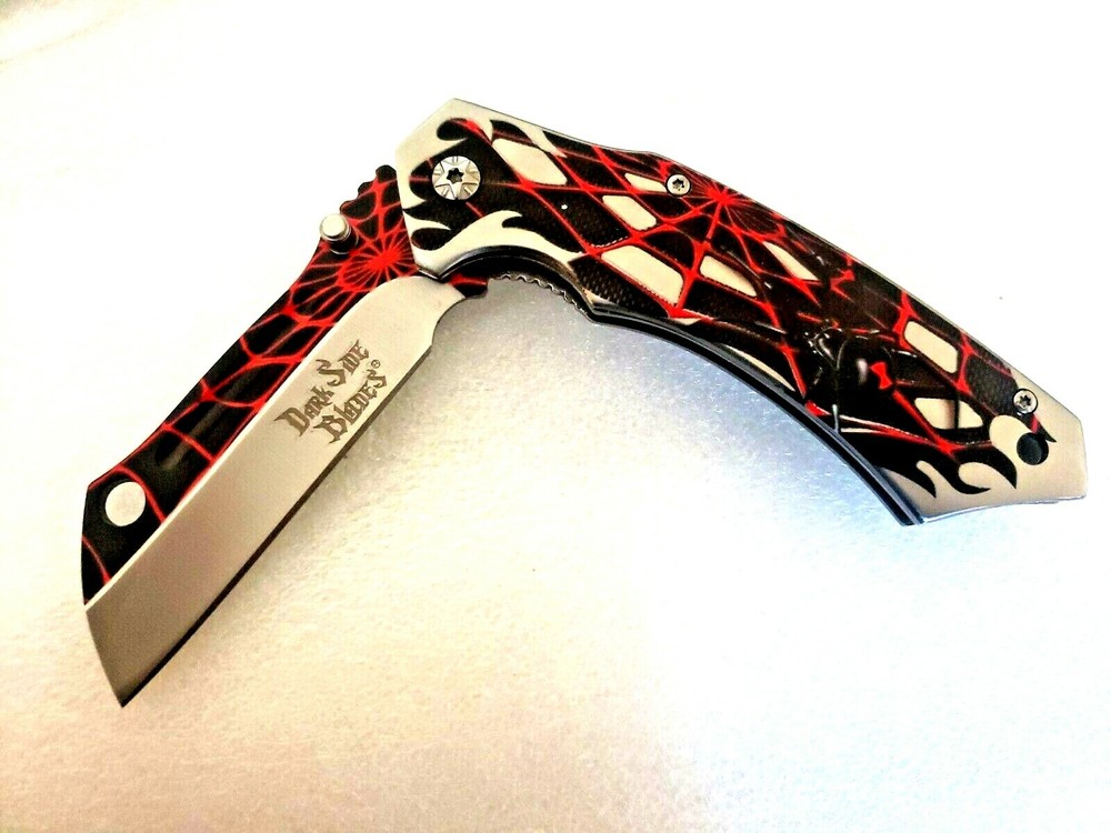 Spider Web Sheepsfoot Spring Assisted Pocket Knife Frame Lock Tip Up Carry