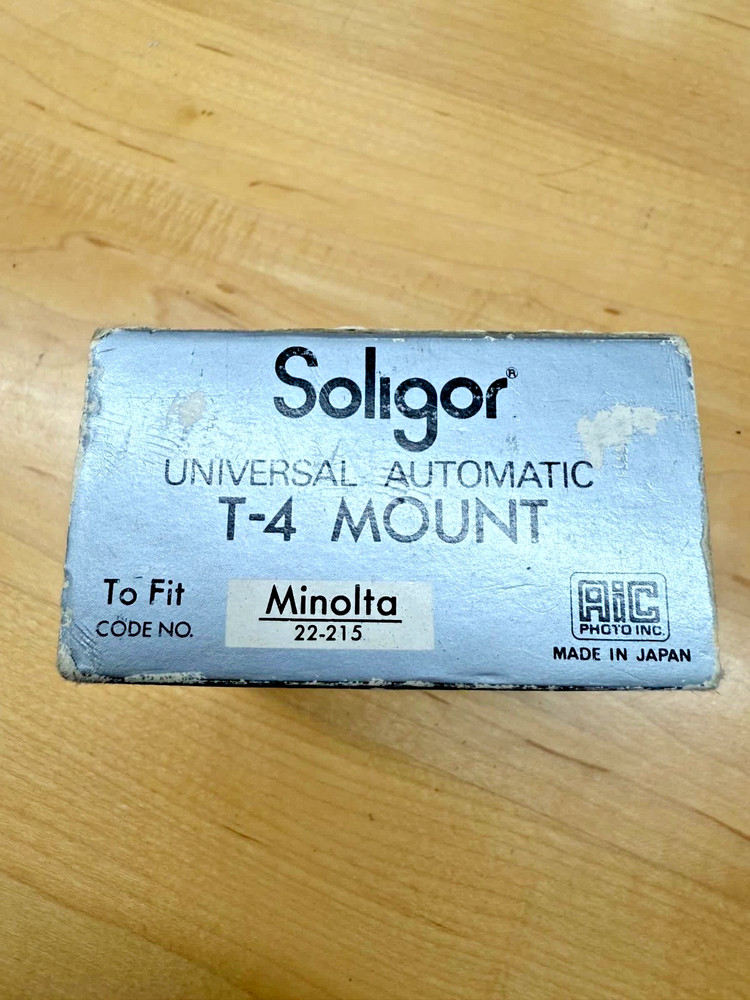 Soligor Universal Automatic T-4 Mount T4 Adapter for Minolta 22-215 with BOX