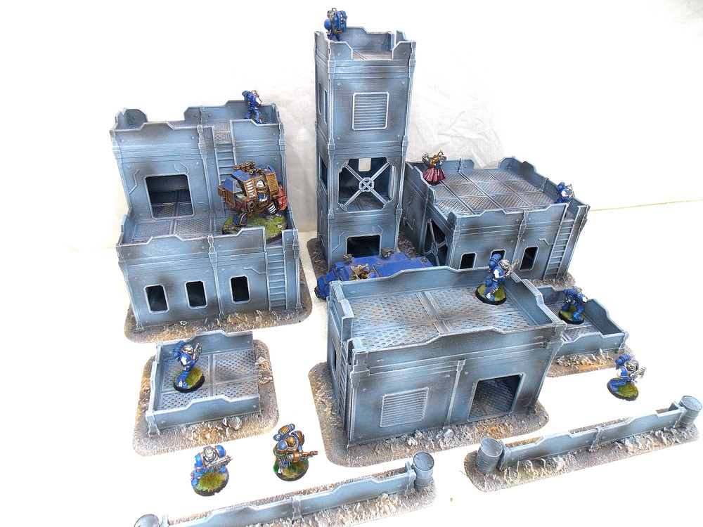 WARGAMING TERRAIN PAINTED SET OF 8 PIECES
