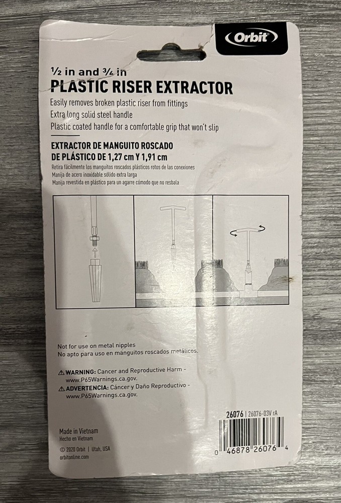Orbit ½ in and ¾ in PLASTIC RISER EXTRACTOR