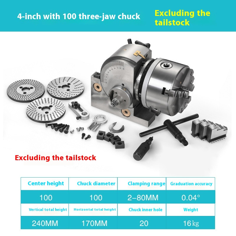 Small Vertical and Horizontal Indexing Head CNC Universal Indexing Dials