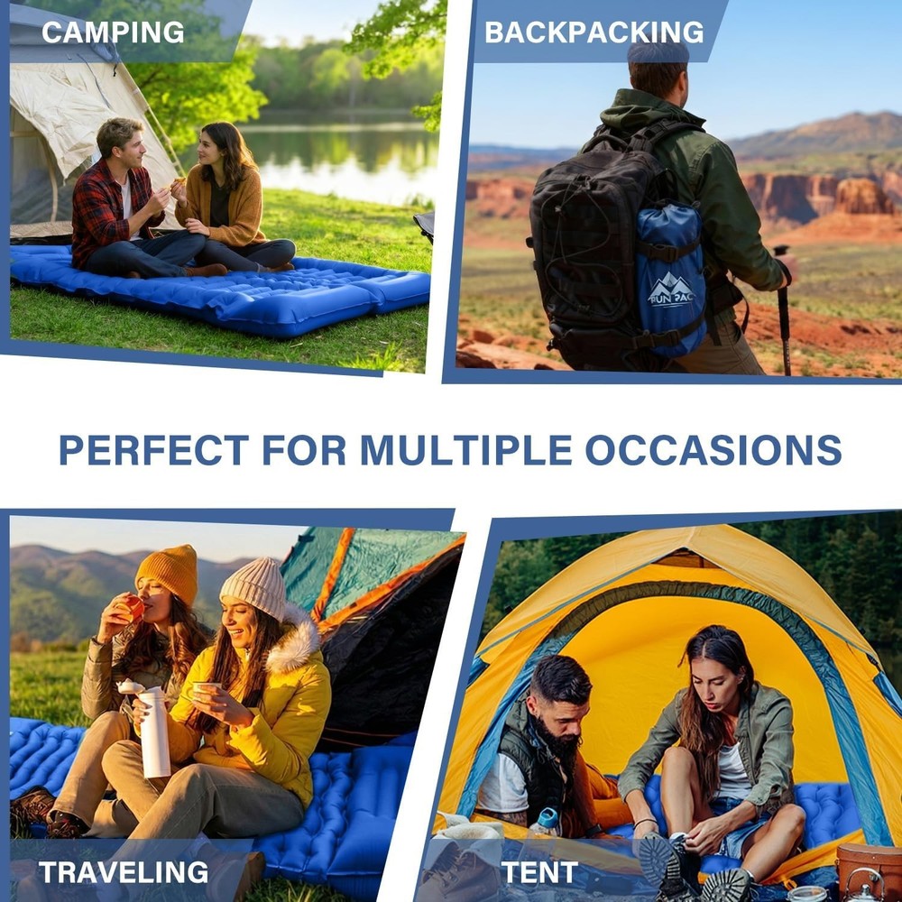 Compact Camping Sleeping Mat with Built-in Pillow