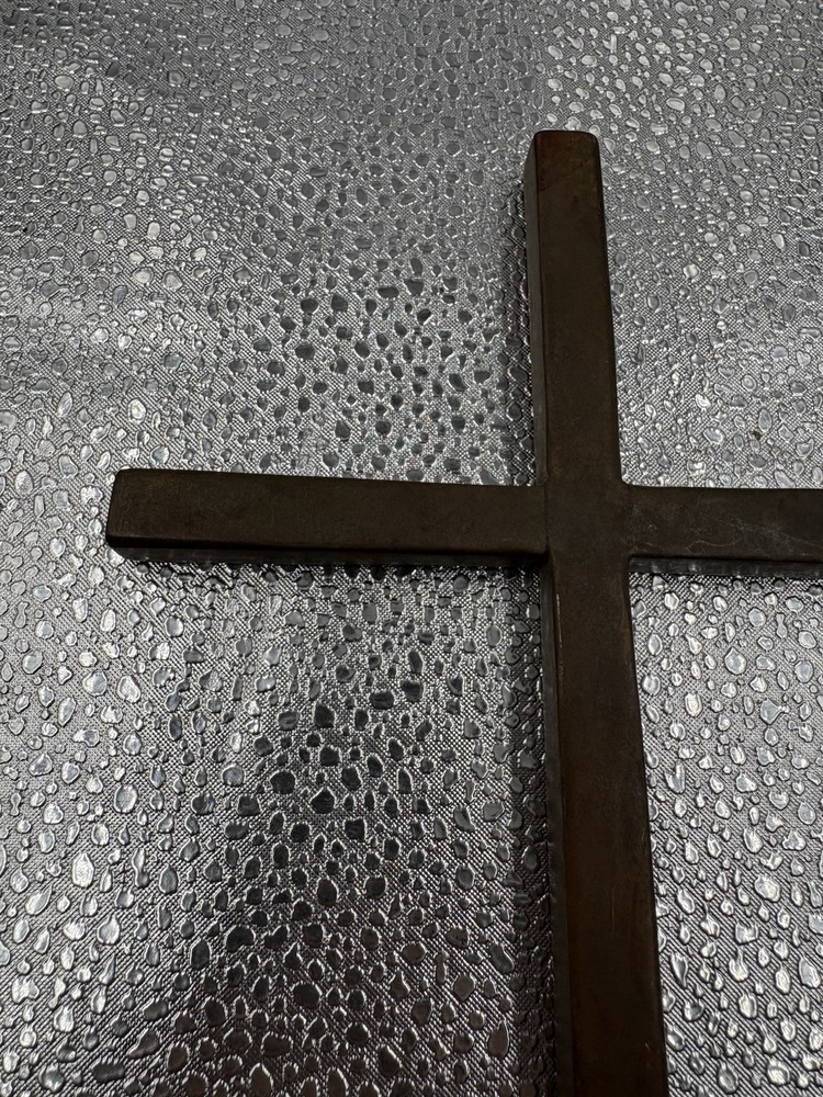 Vintage Solid Brass Cross Heavy Modernist Modern