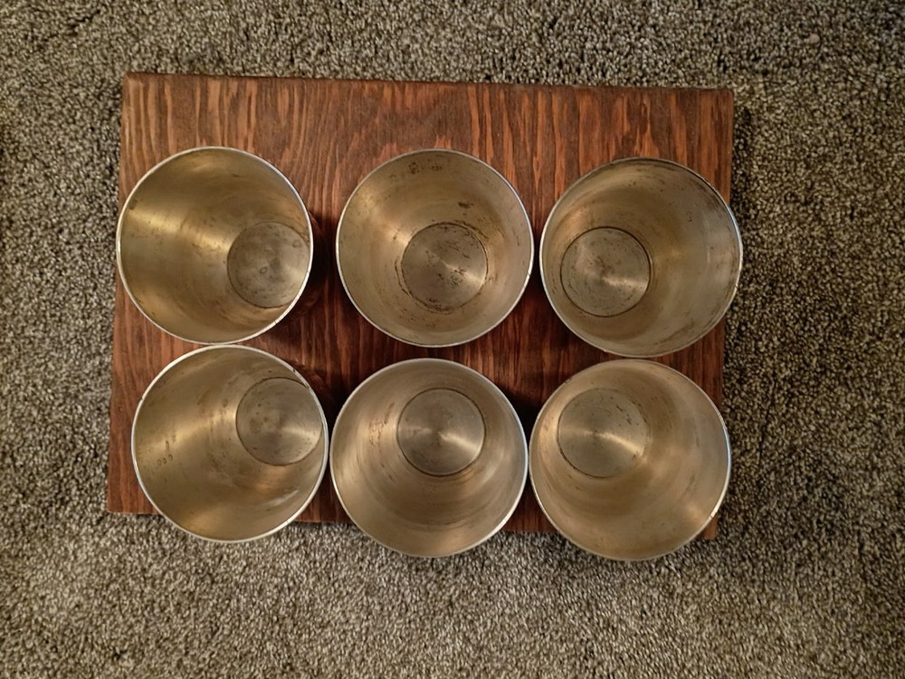 6 Silver Plated Antique Cups