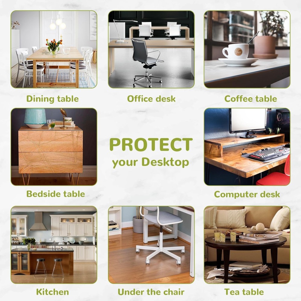 28 x 48 Inch Clear Table Cover Protector, Clear Table Protector for Dining Ro...