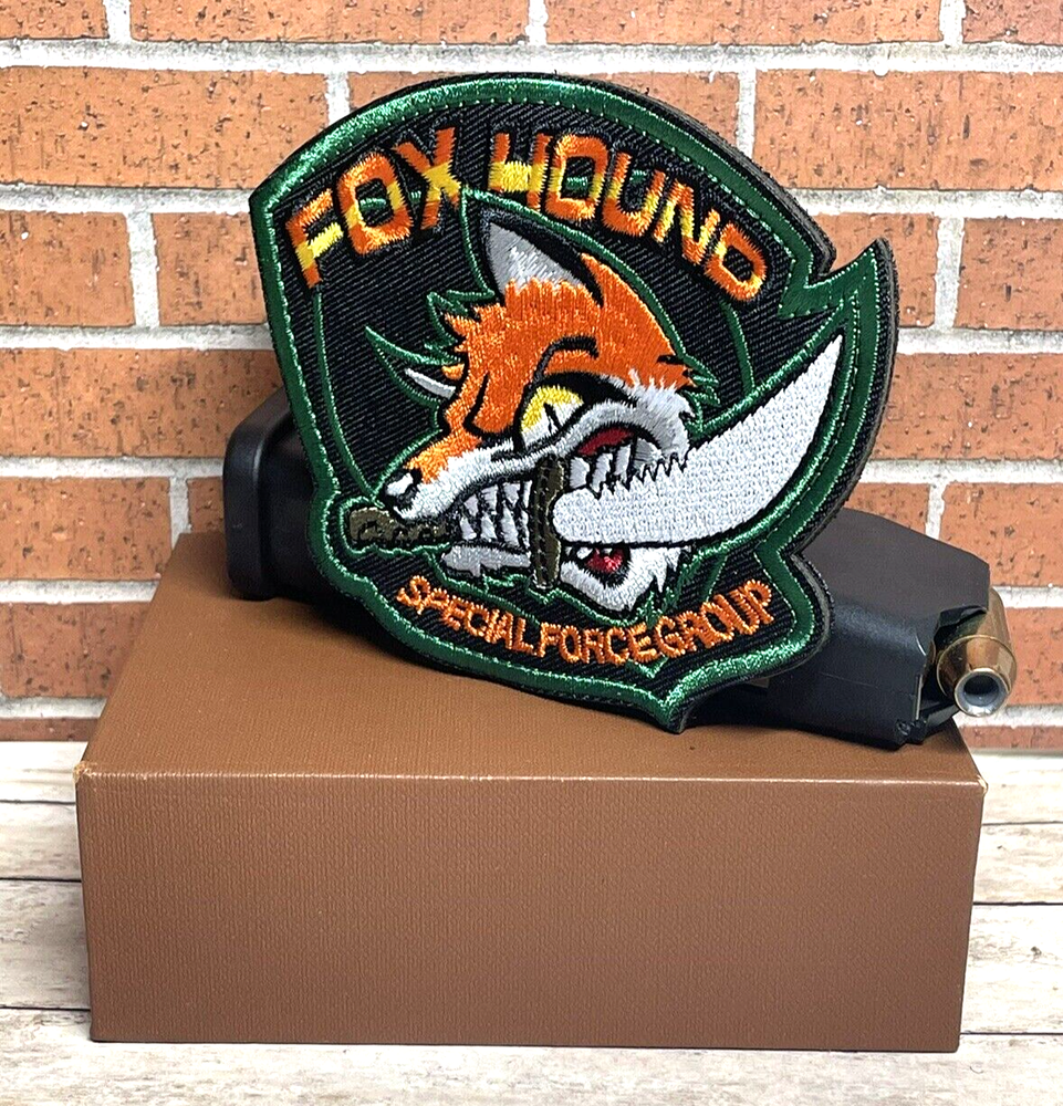 Metal Gear Solid Fox Patch, Hook Loop Embroidered Tactical Morale FoxHound Patch