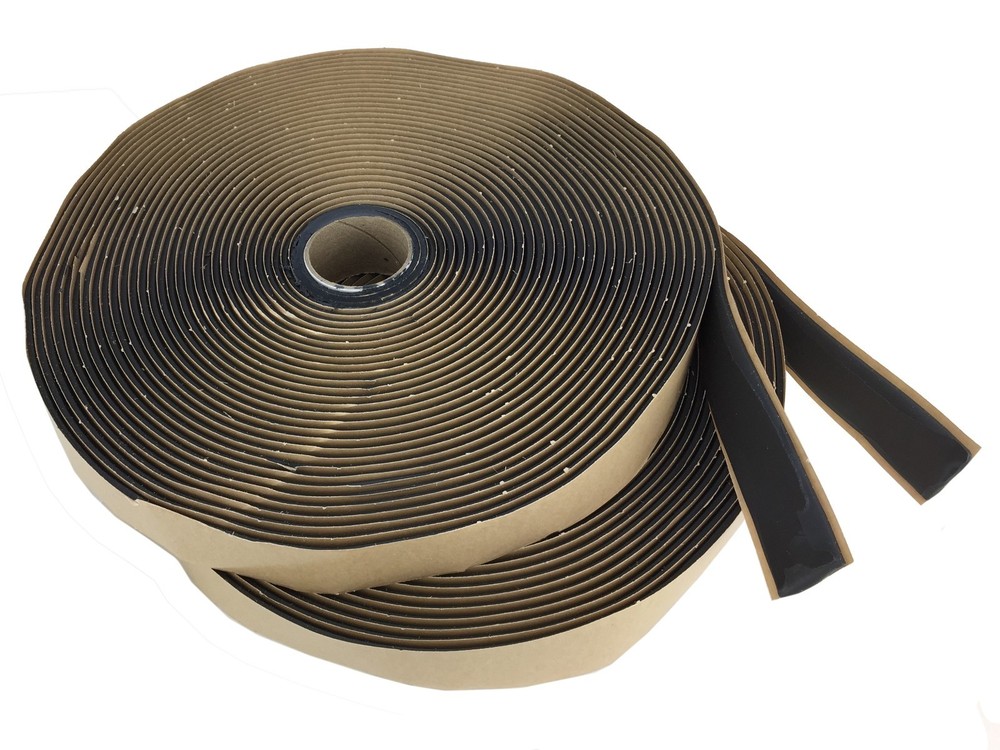 GSSI Putty Tape / Butyl Tape 1/8" x 1" x 100' Black (2 Rolls at 50ft) SEALANT