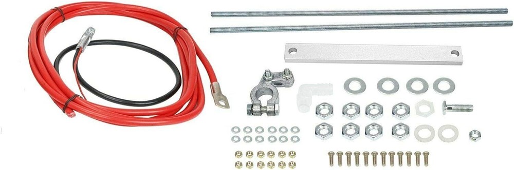 Complete Aluminum Battery Box Relocation Kit Compatible with 79-14 Ford Mustang