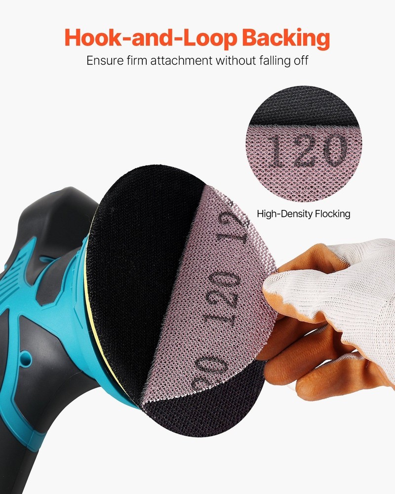 120 Grit Ceramic Mesh Sanding Discs 5" 50PCS - Durable Abrasive Pads