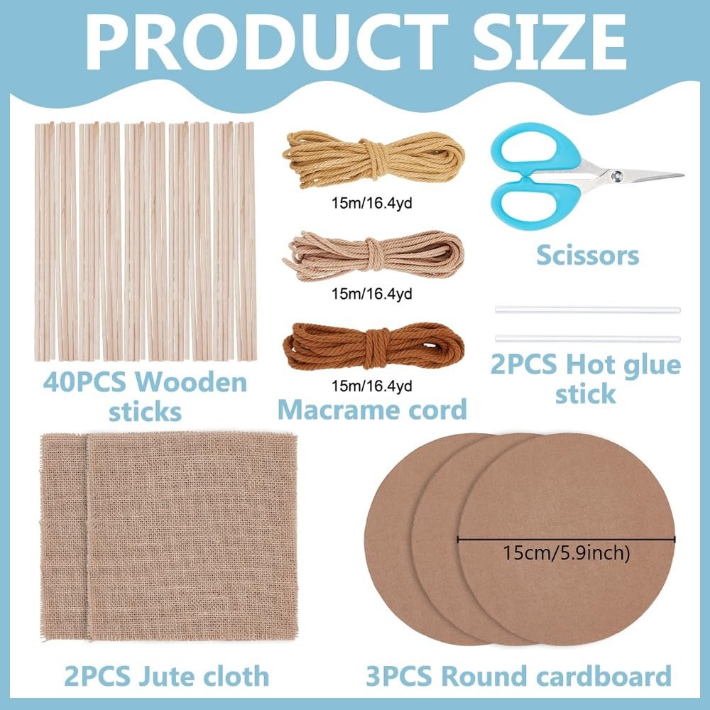 Macrame Basket Weaving kit Weaving Kit for Adults Beginners with Step-by-Step...