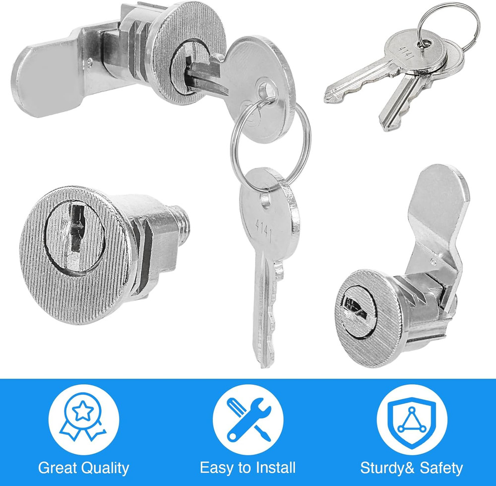 Mailbox Lock Replacement w/ 4 Keys Universal Secure Mail Box Lock Kit