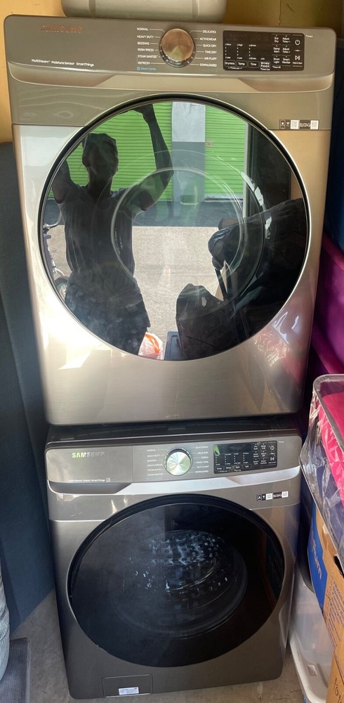 Stainless Steel Samsung Washer and Dryer Set (front loading/stackable)