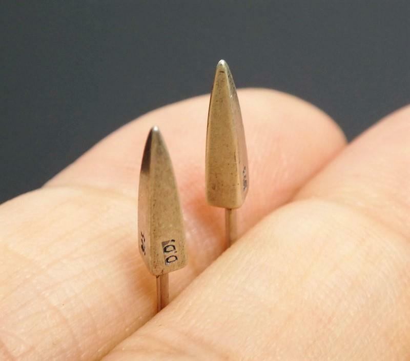 Handmade Unique Sterling Silver Square Spike Tiny Stud Post Earrings Gothic Cool