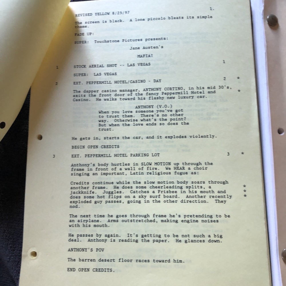 2 Mafia! Script Screenplay - Jim Abrahams/Norberg/Mcmanus 1st & 5th Draft RARE!