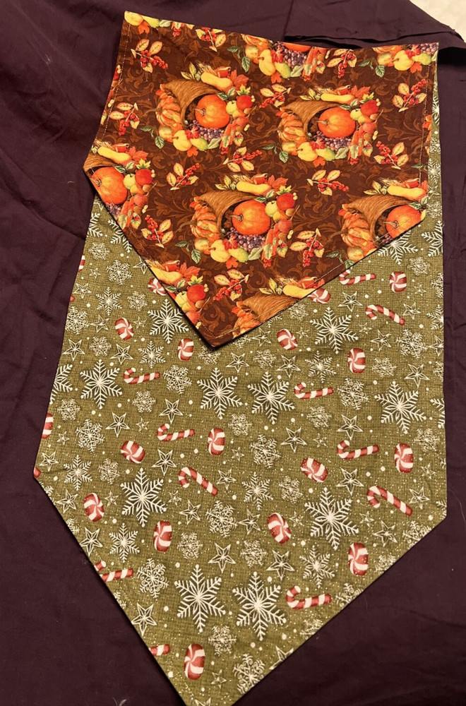 Reversible Table Runner - 41" - Christmas and Fall themed
