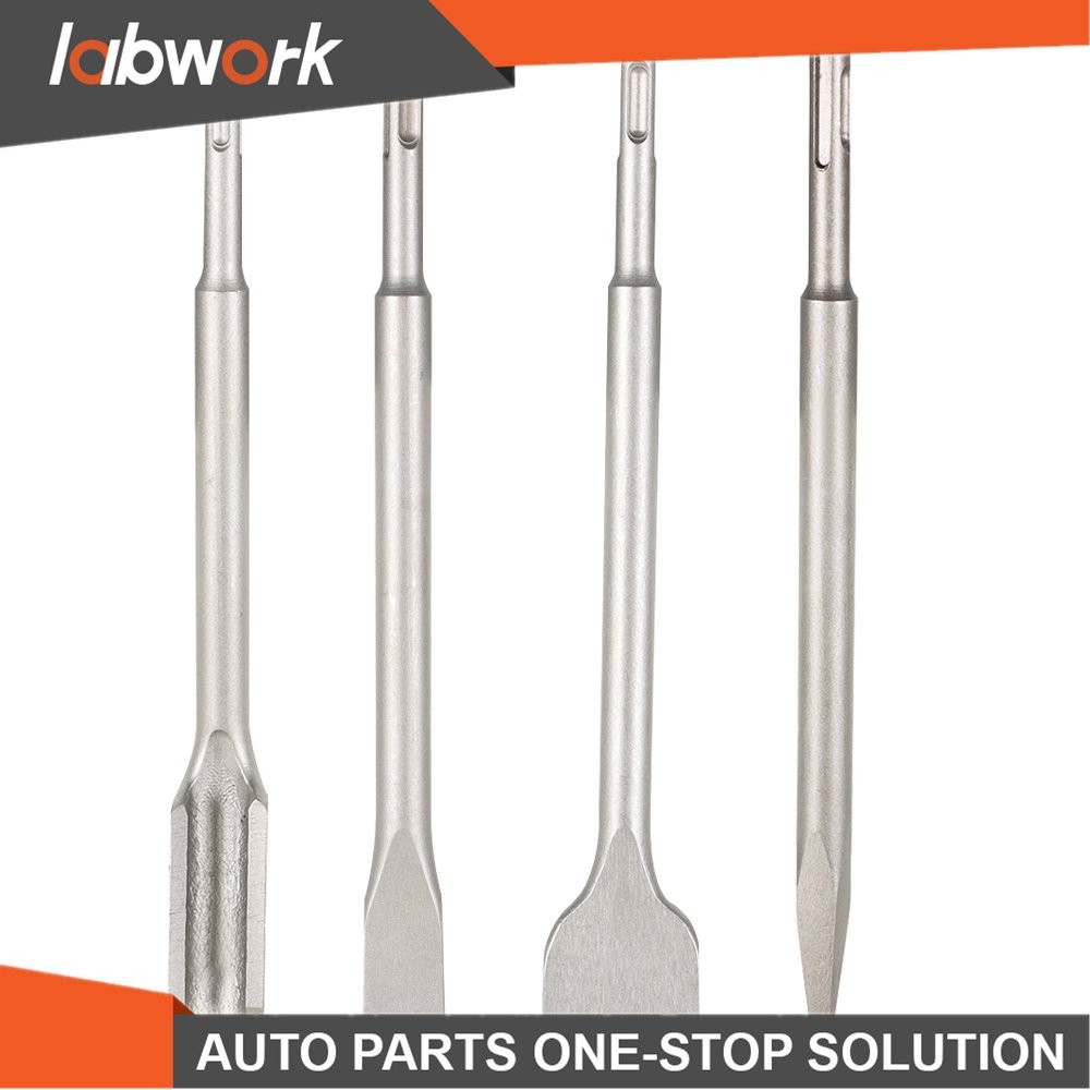 Labwork 4 Pack SDS Plus Chisel Bits -Flat Chisel Grooving Chisel & Point Chisel