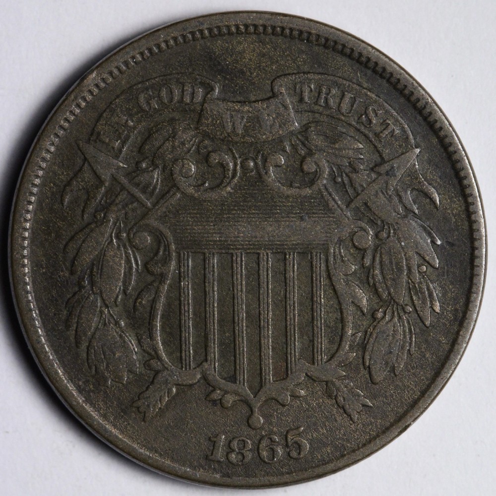 1865 Two Cent Piece XF E192 IOEP
