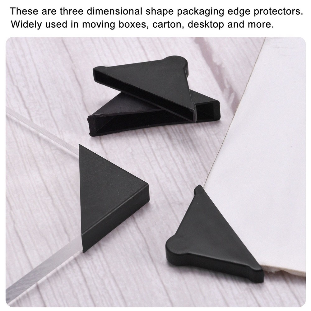 20Pcs Corner Protectors 6x65mm Plastic Triangle Corner Guards Cushion, Black
