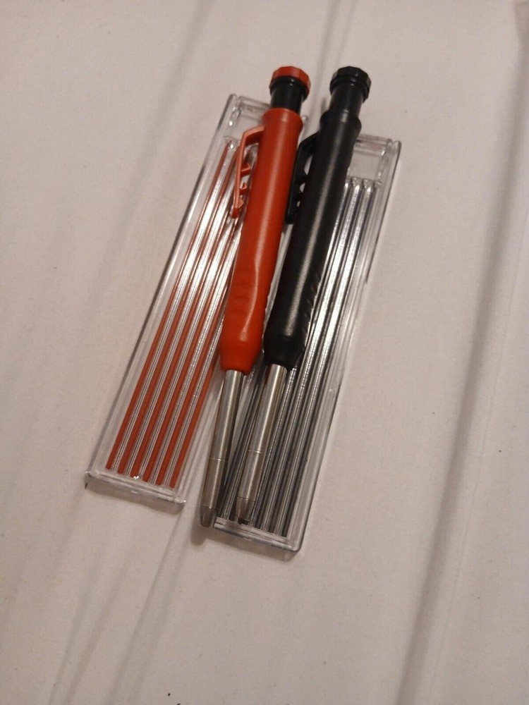 2 Pack Carpenter Construction Pencils Mechanical Pencils with 12 Refills