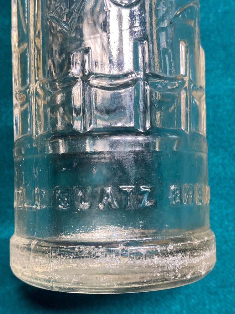 Vintage BLATZ Brewing Co Clear Embossed Beer 7-1/2oz Bottle Nice example