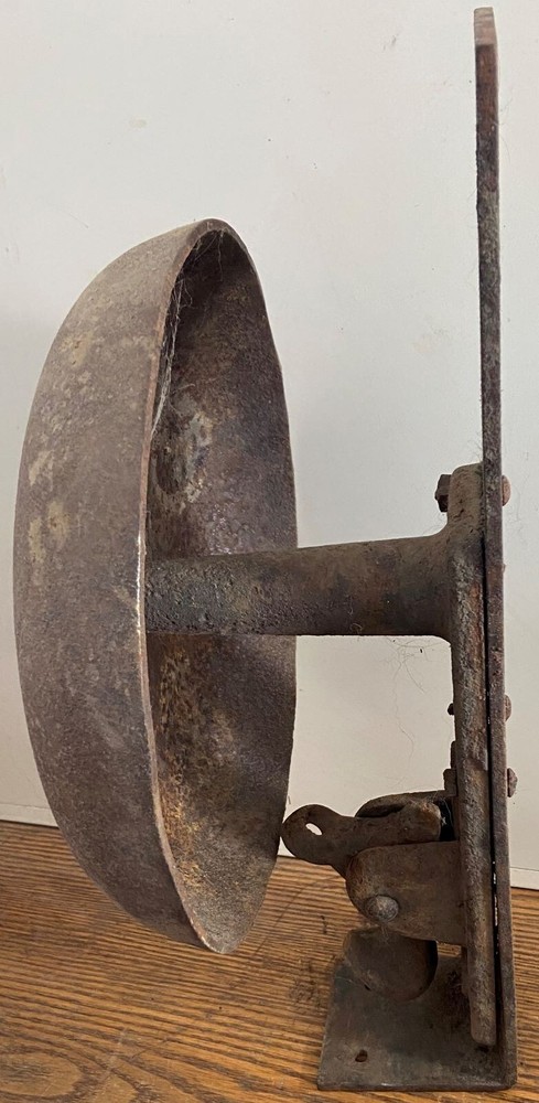 Iron Bell 12 Inch With Wall Bracket & Rope Pull Clapper Large Bell
