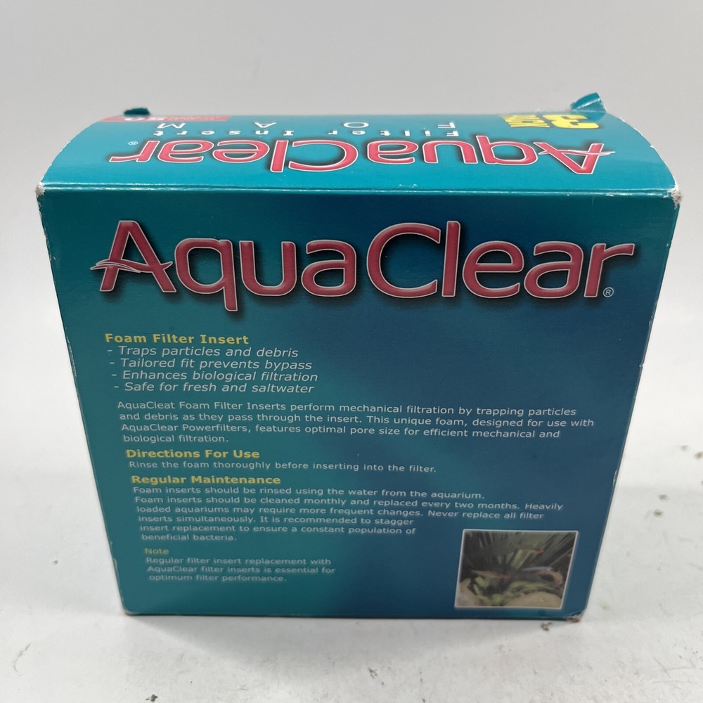 AquaClear 50 Foam Filter Inserts Aquarium Filter Replacement Media, 3-Pack A1394