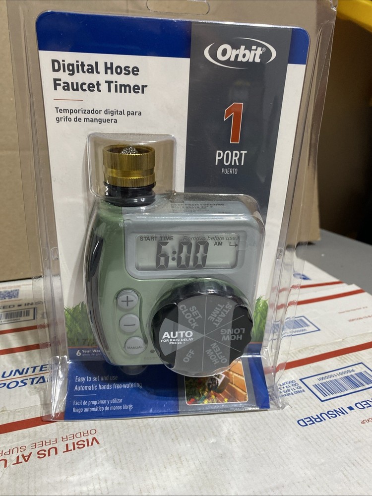 Orbit Digital Hose Timer 1-Outlet | Programmable Watering Faucet Timer e1
