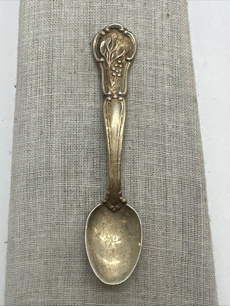 Franklin Mint Sterling Silver State Flower Salt Spoon-Oklahoma
