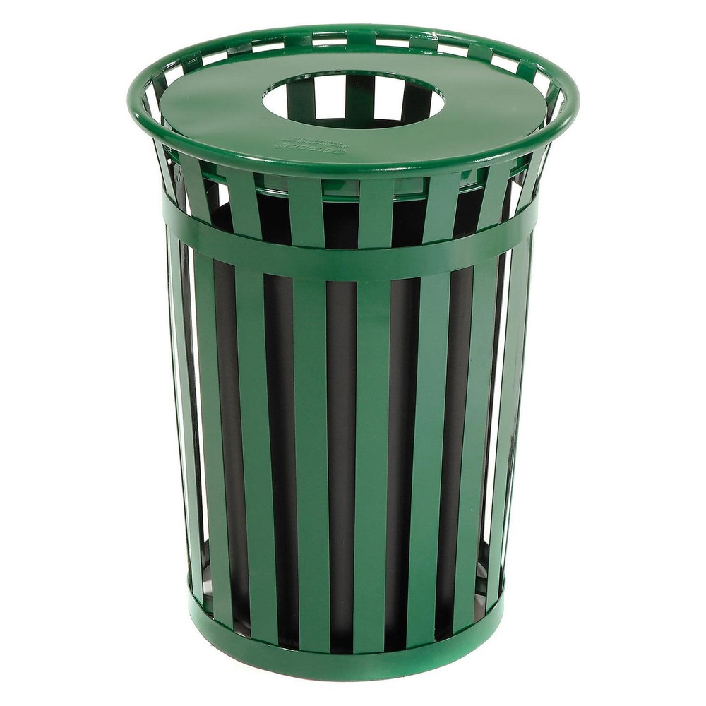 Global Industrial 36 Gallon Outdoor Metal Waste Receptacle Green