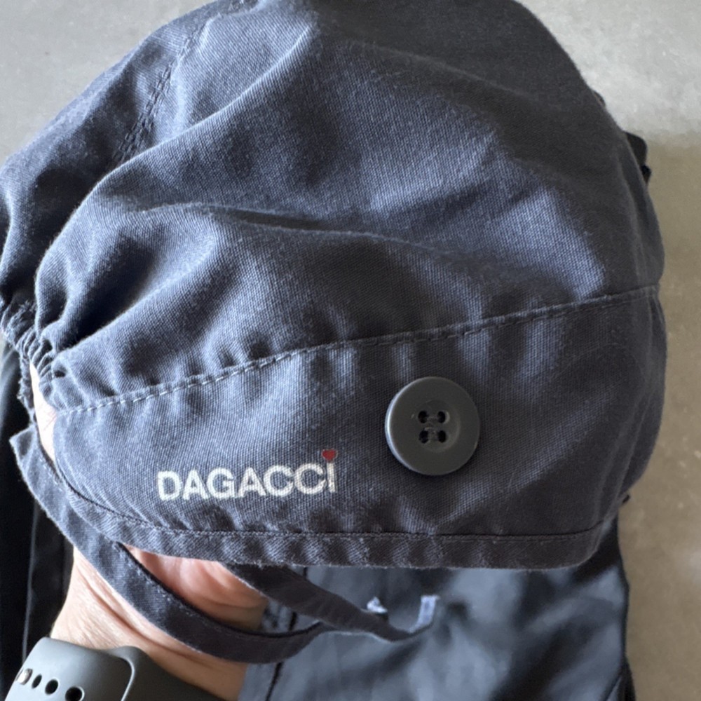 Dagacci grey Scrubs Set Medium Polyester Spandex Pants & Cap