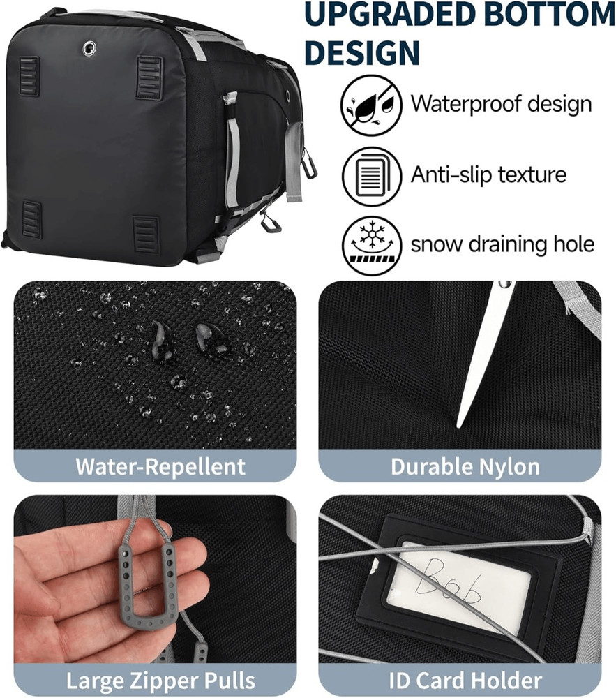 Ski Boot Bag Waterproof, expandable Helmet Compartment