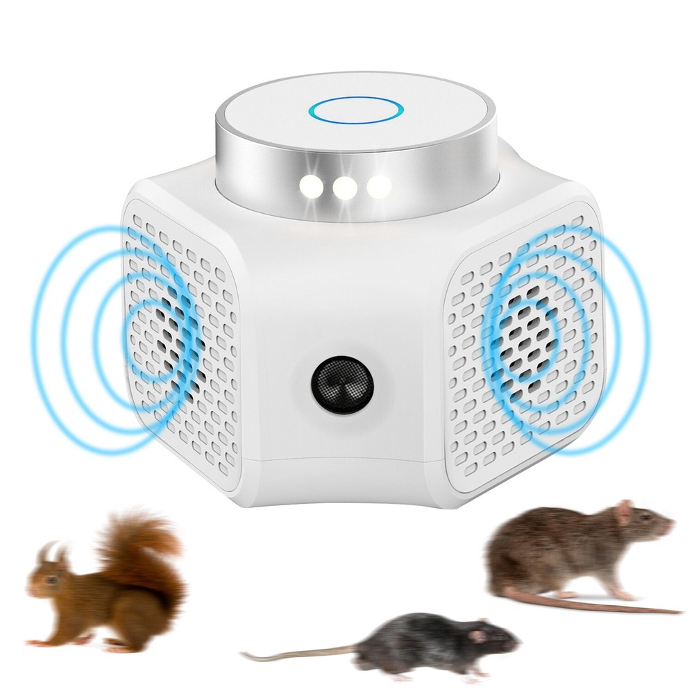 360° Ultrasonic Mouse Repellent Squirrel Repeller Rodent Detector Rat Deter US