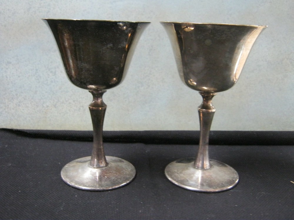 2 5" Silver Plated Delberti Italy Goblets