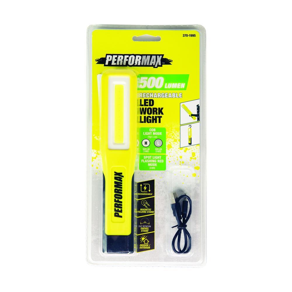 Performax 500 Lumen Rechargeable Handheld Work Light