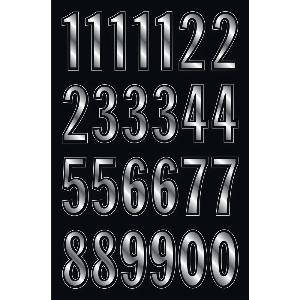 Hy-Ko™ 2" Silver Prism Numbers (5 pcs.)