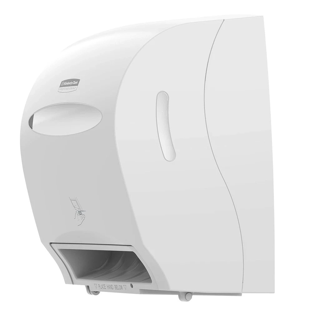 Electronic Hard Roll Towel Dispenser, White, 1.75" Core Size