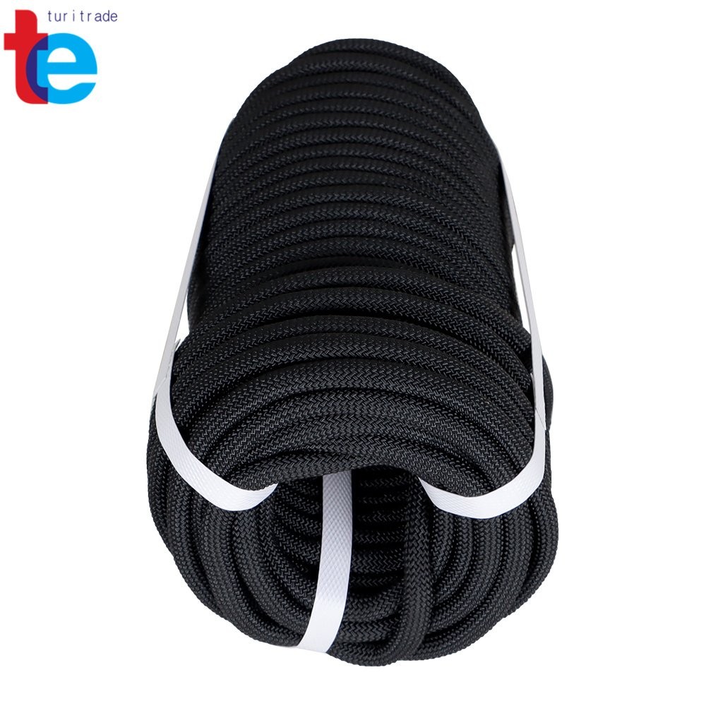 3/8" × 100' Black High Strong Pulling Braided Polyest Rope 3520Lbs Rope