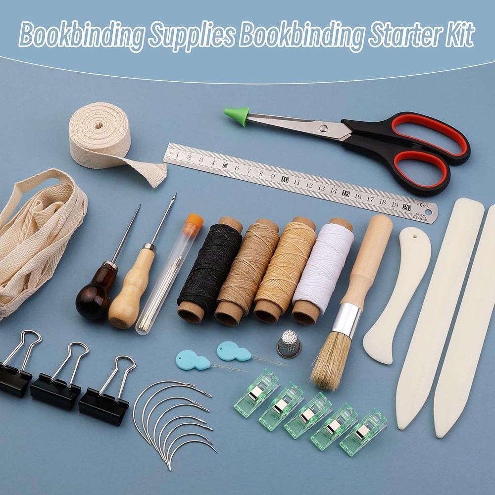 Beginner's Bookbinding Kit: 41 Tools Including Bone Folder & Binding Supplies