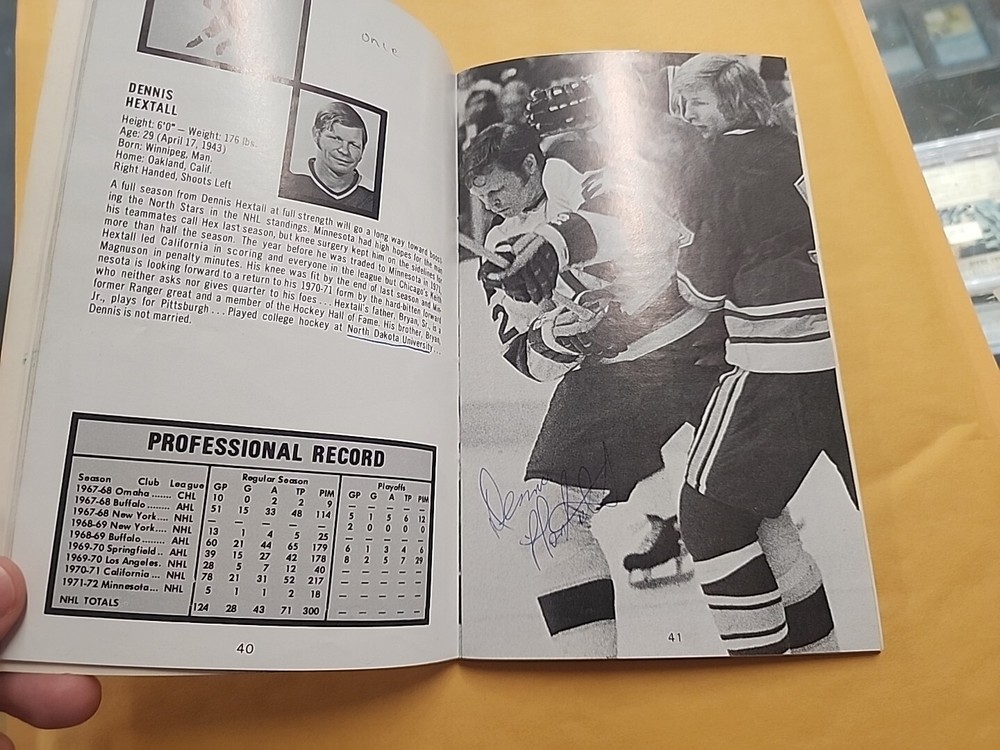 1972-73 Minnesota North Stars Program With Auto's Autographs