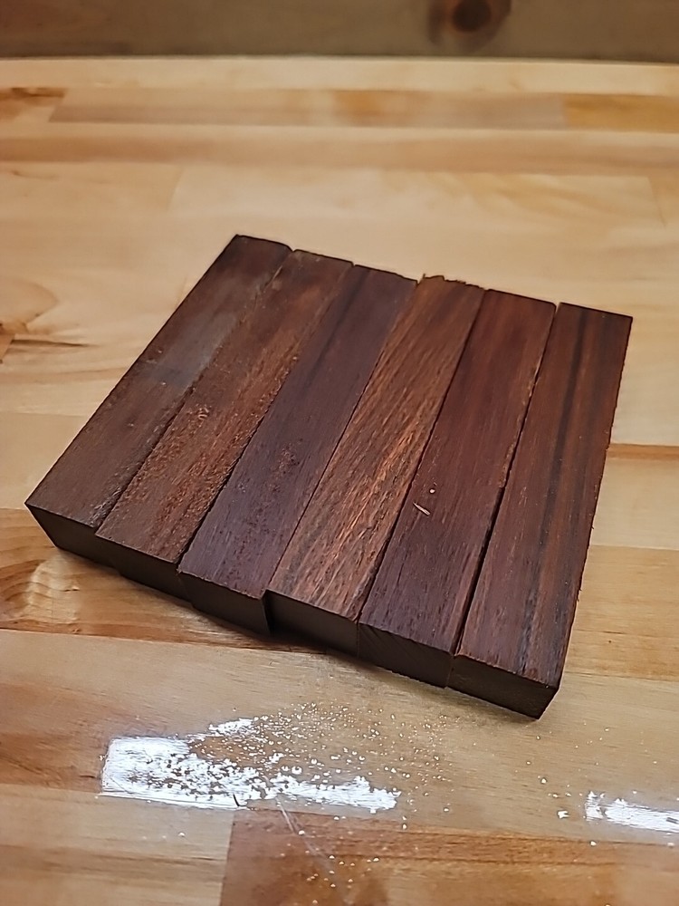 6 Stabilized Ipe Pen Blanks, Straight Grain (J)