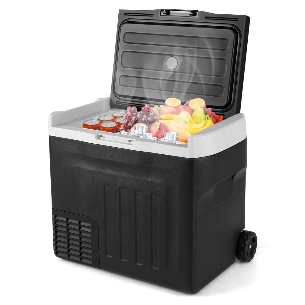 12 Volt Car Refrigerator w/ -4℉~68℉ Adjustable Range Divider for Camping