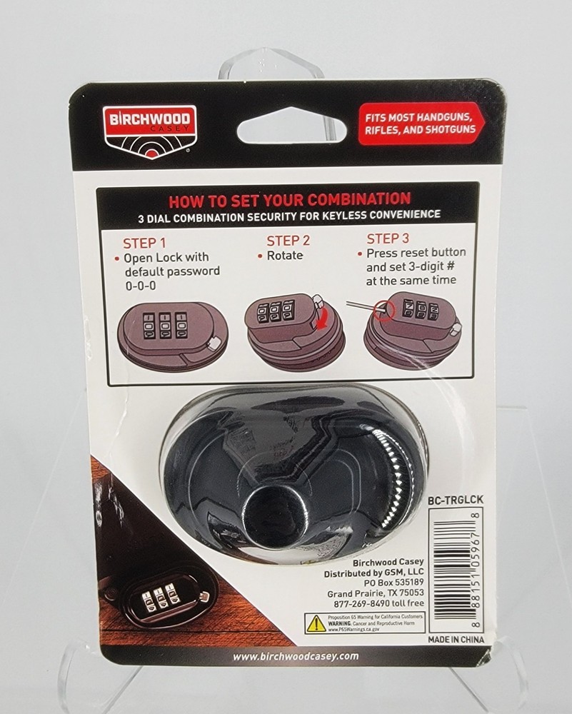 Birchwood Casey universal Programmable Combination Trigger Lock New