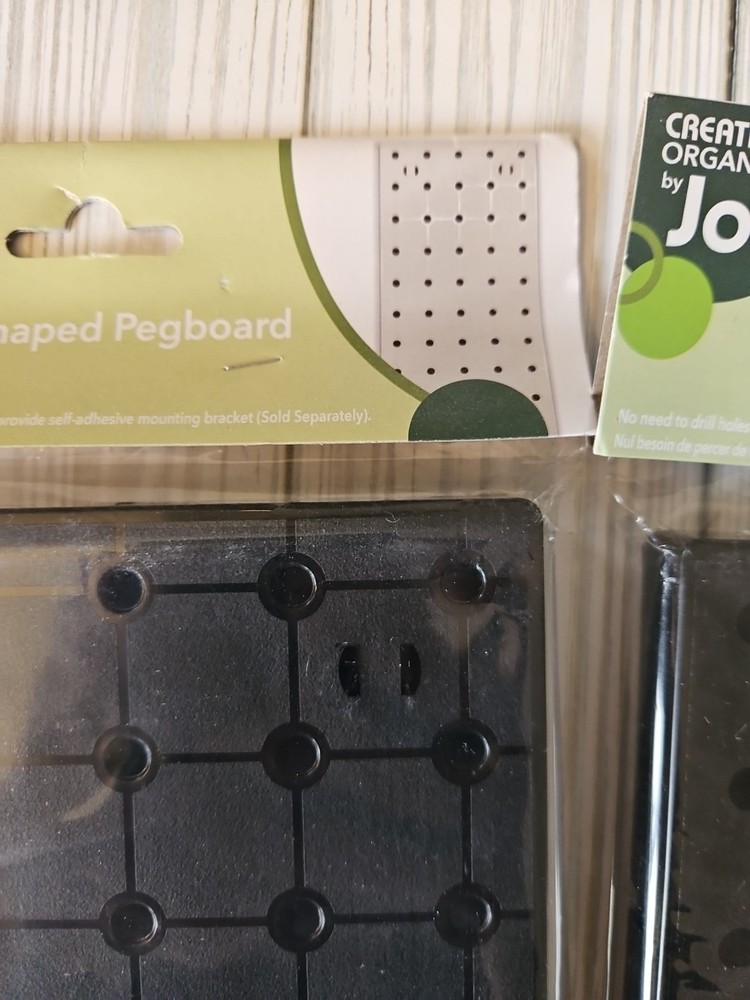 Lot 5 Creatively Organized by Jot Pegboard Black Plastic & Loop Hooks Rectangle