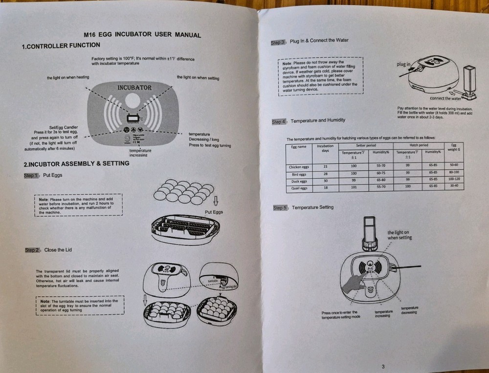16-Eggs Digital Incubator , New Open Box.